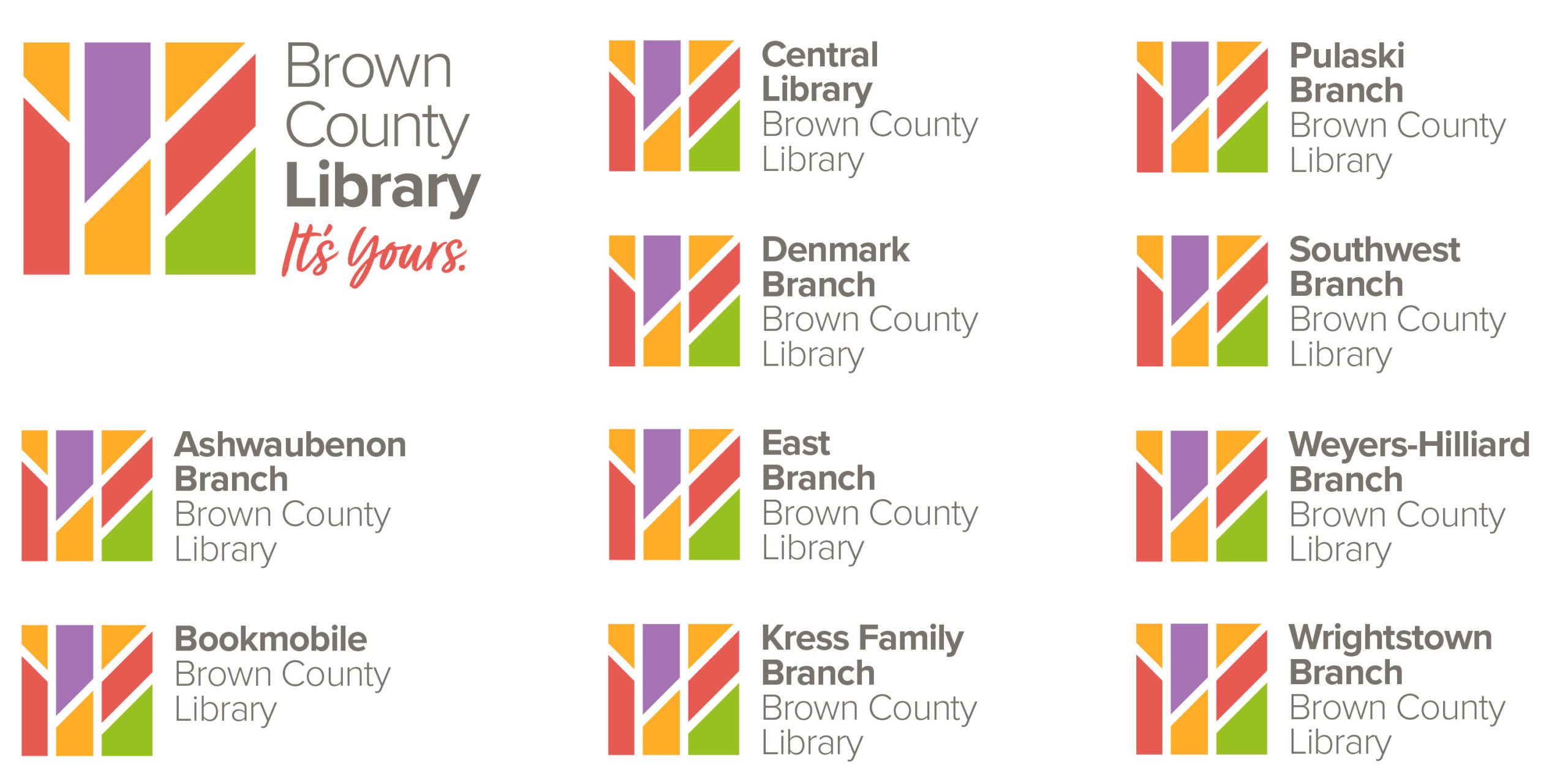 Brown County Library - It's yours. - Branch logos